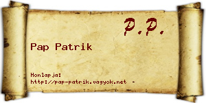 Pap Patrik névjegykártya