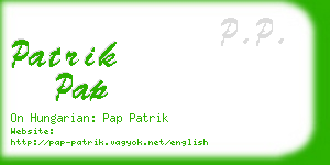 patrik pap business card